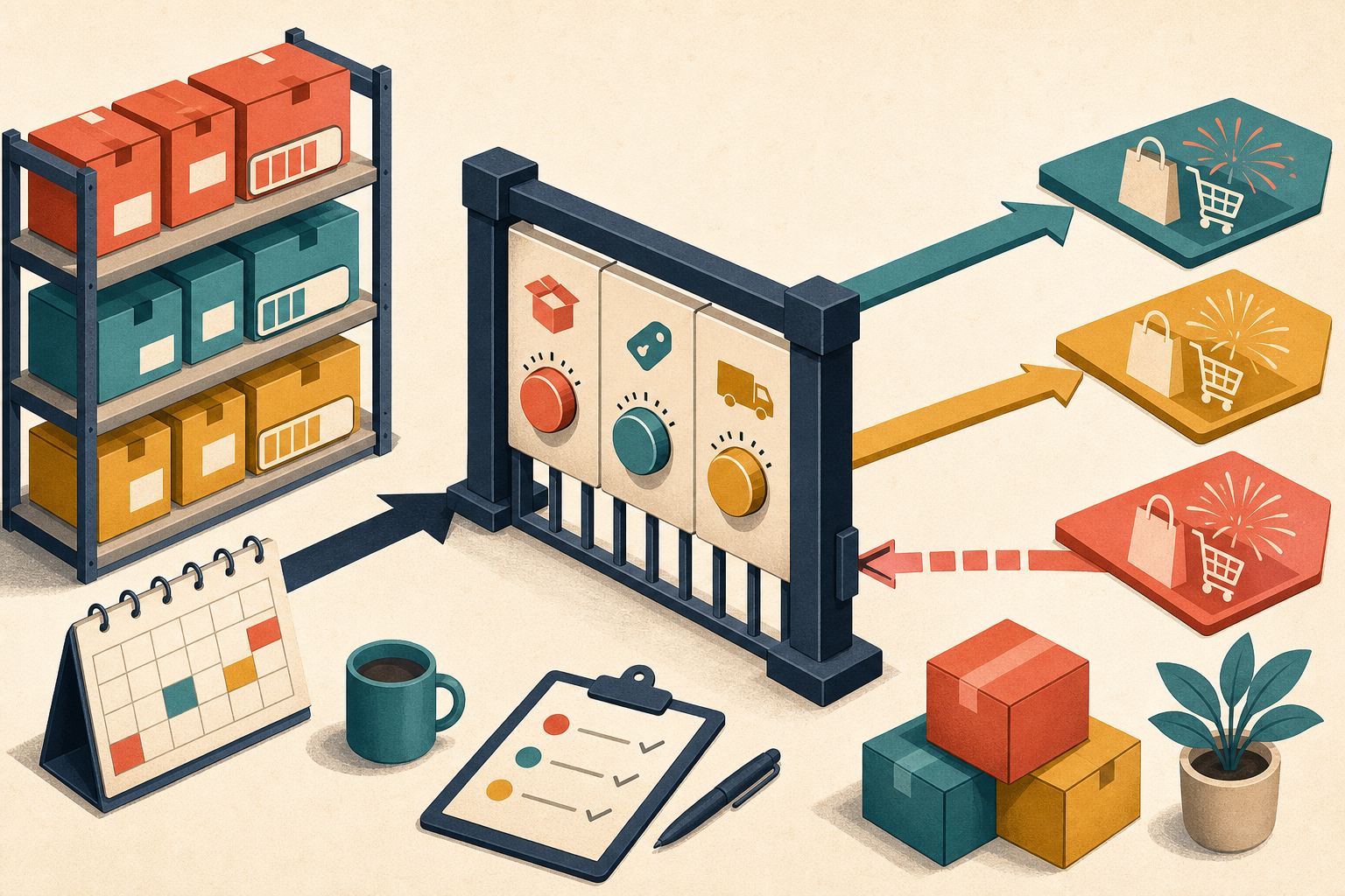 An inventory control gate allowing only feasible BFCM campaign scenarios to proceed