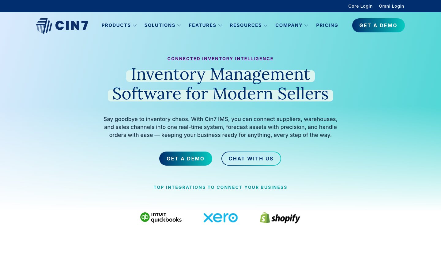 Cin7 official product page or product image