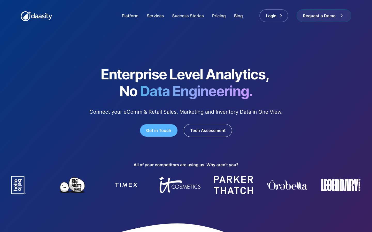 Daasity official product page or product image