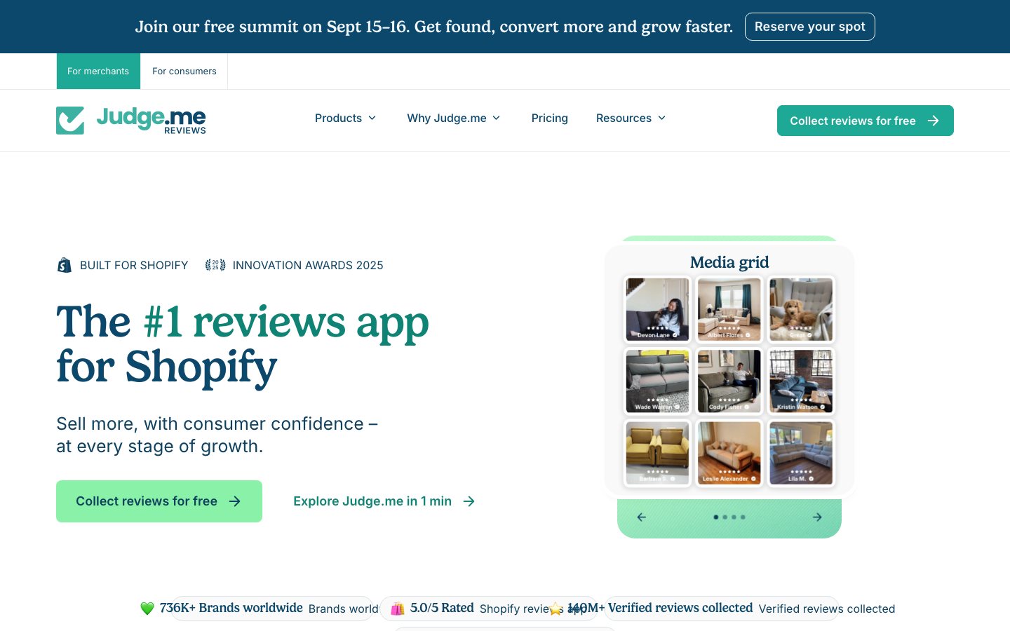 Judge.me official product page or product image