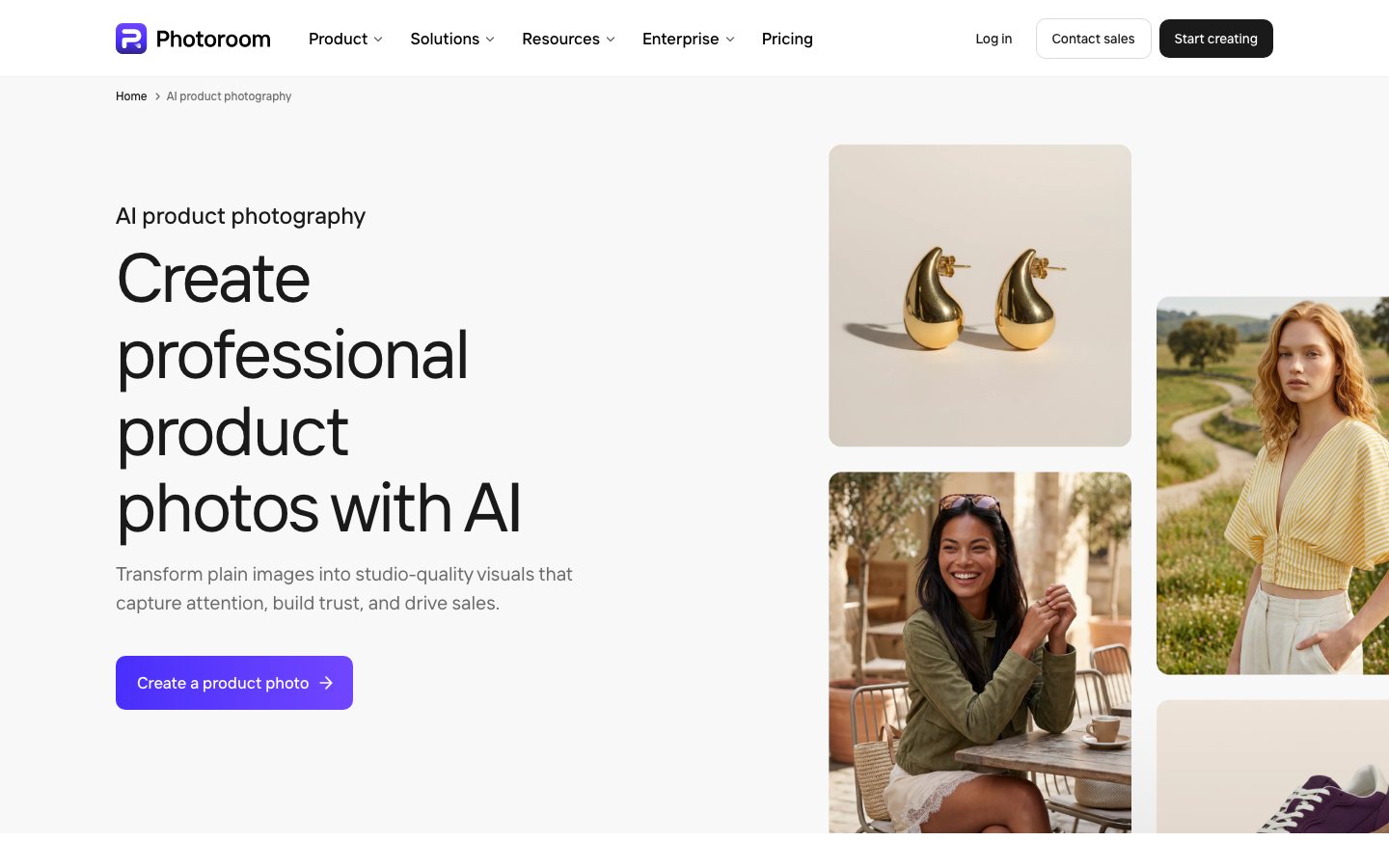 Photoroom AI Product Photography official product page or product image