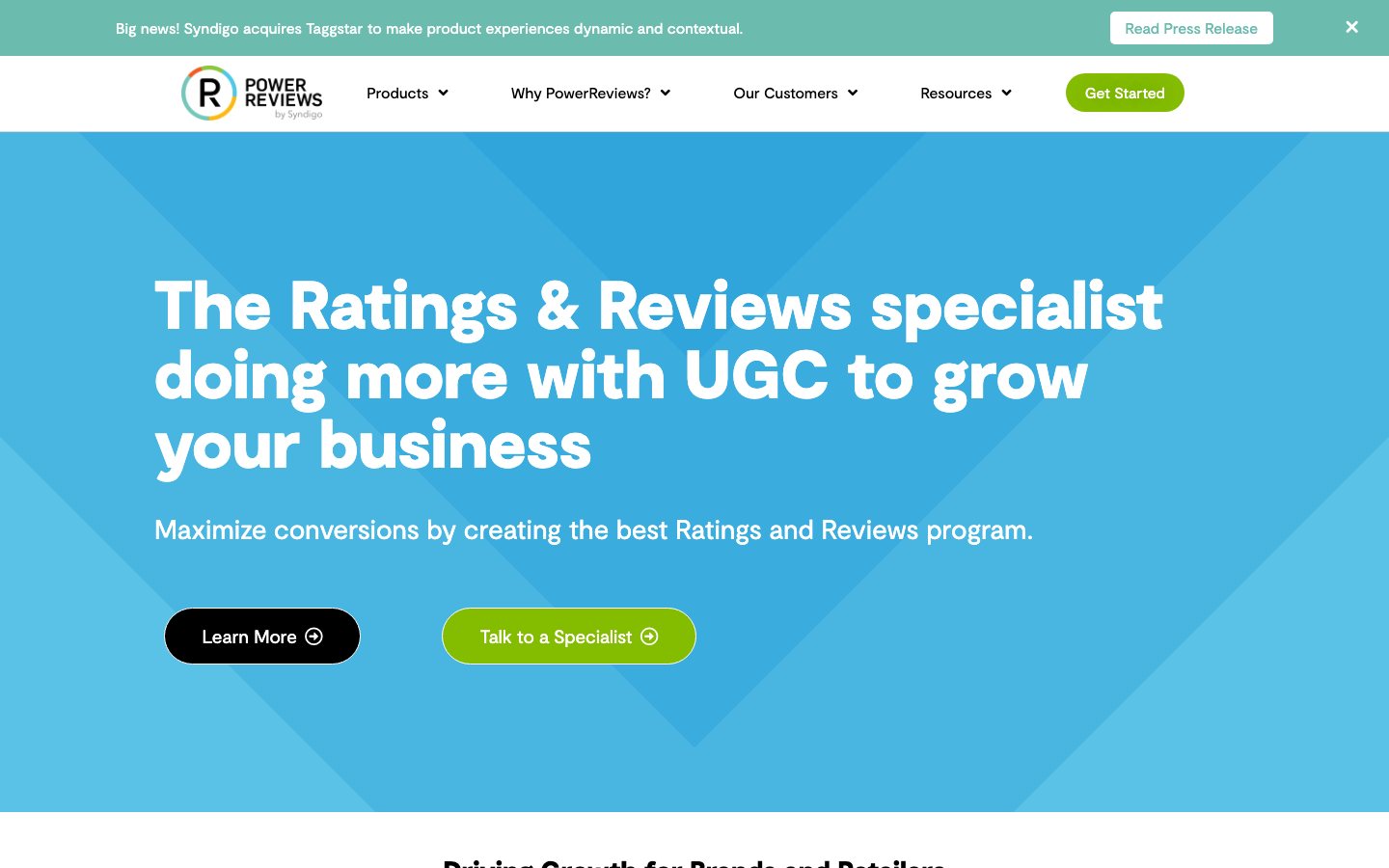 PowerReviews official product page or product image